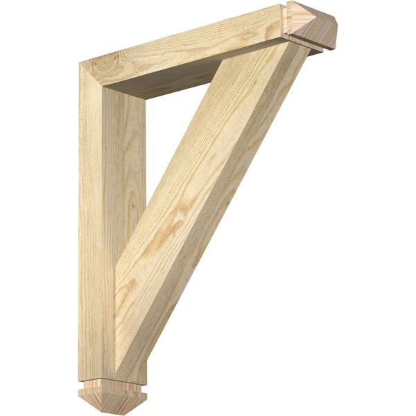 Ekena Millwork Traditional Arts and Crafts Rough Sawn Bracket w/ Offset Brace, Douglas Fir, 4"W x 18"D x 22"H BKT0402X18X22TRA03RDF - main
